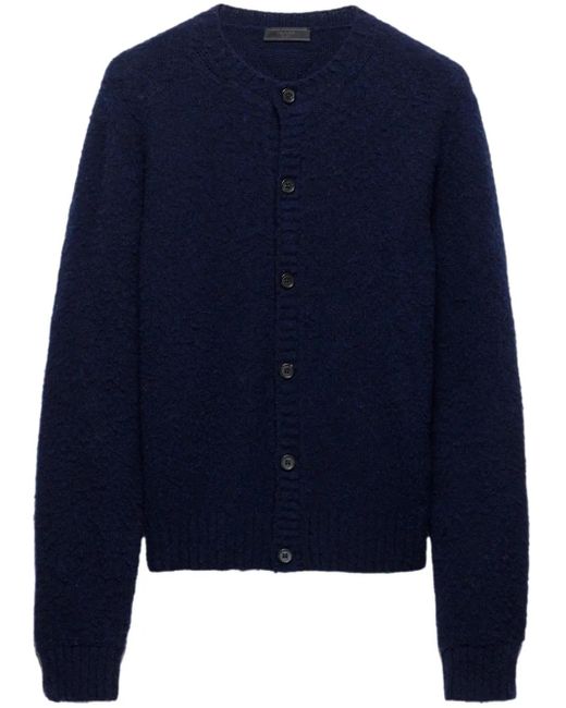 メンズ Prada シェットランドウール カーディガン Blue
