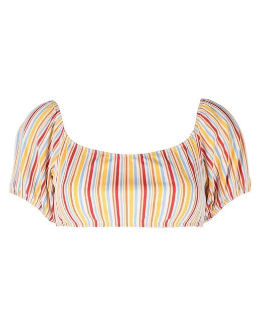 Lemlem Pink Mokati Stripe-Print Bra