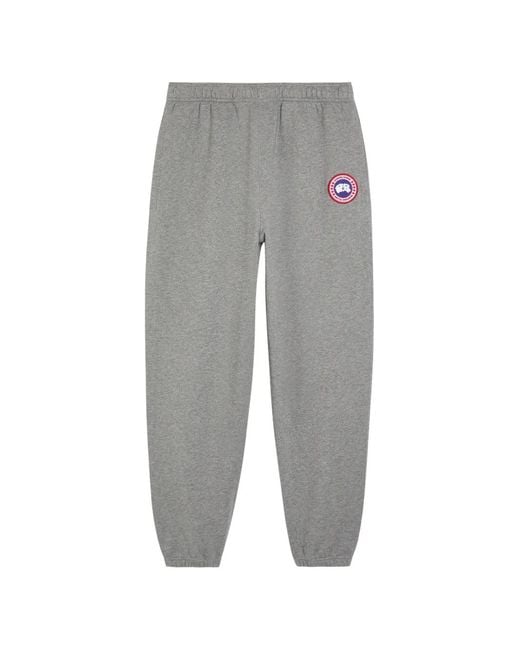 Canada Goose Gray Logo-Patch Track Pants for men
