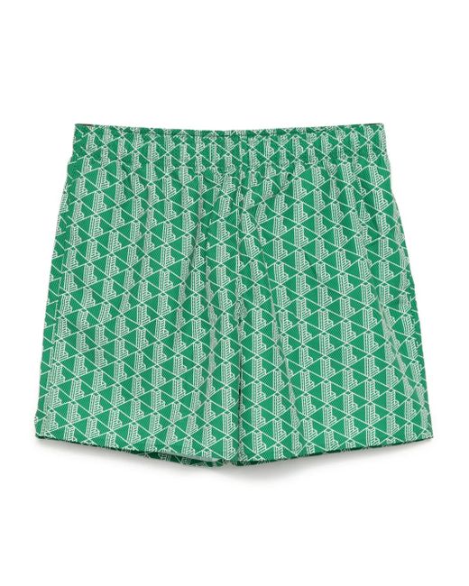 メンズ Lacoste モノグラム トランクス水着 Green