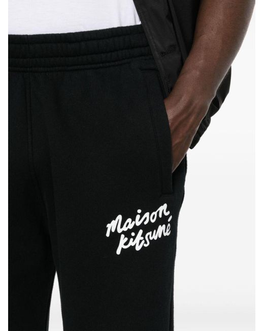 Maison Kitsuné Black Logo-print Track Pants for men