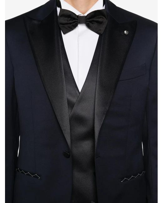 Luigi Bianchi Black Costume Trois Pièces Boutonné for men