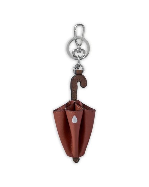 Mulberry White British Park Umbrella-Shaped Keyring