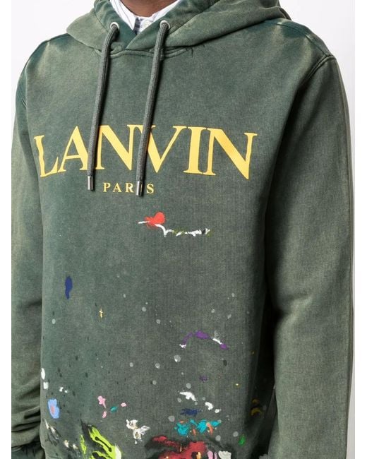 Lanvin Green X Gallery Department Paint-Splatter Hoodie for men