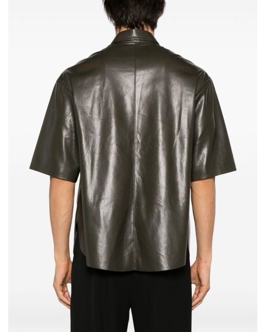 Nanushka Overhemd Van Imitatieleer in het Black voor heren