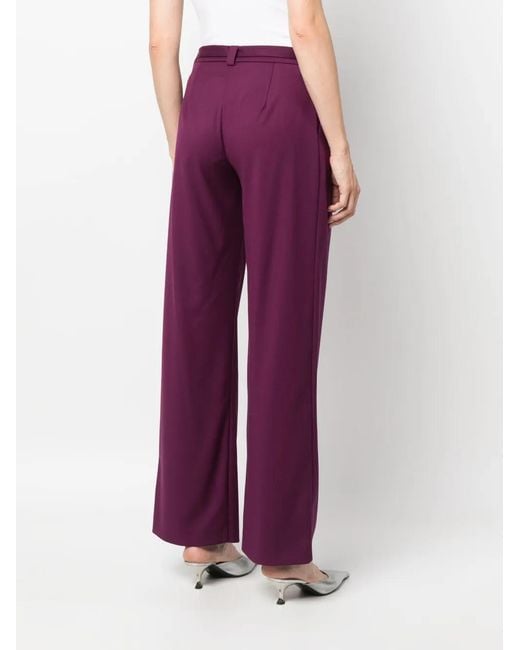 Patrizia Pepe Purple Belted Palazzo-Design Trousers