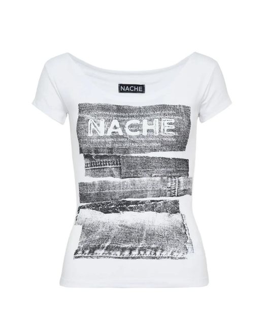 Nach White Collage Logo T-Shirt