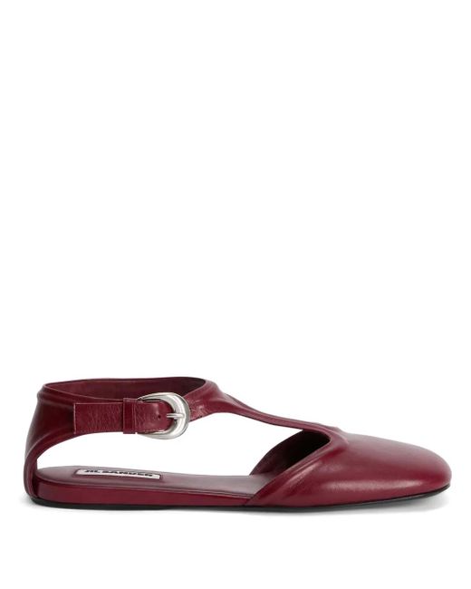 Jil Sander メリージェーン フラットシューズ Red