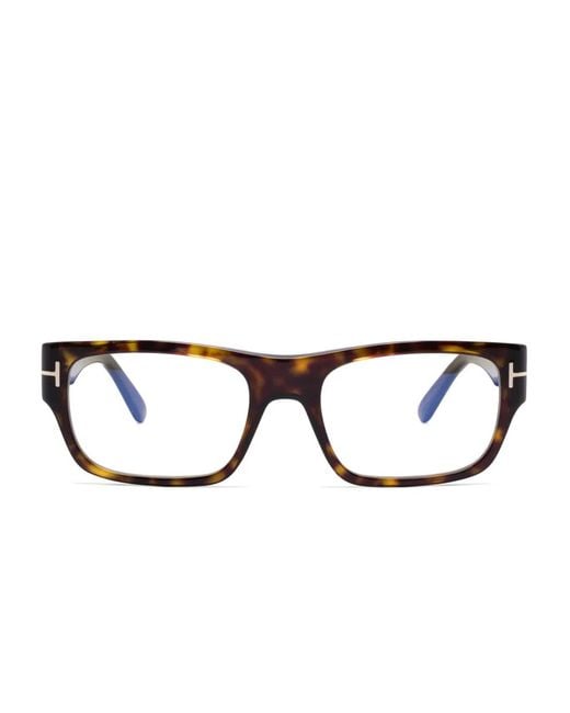 Tom Ford Brown Rectangle-Frame Glasses