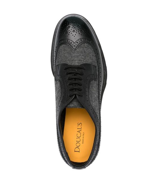 Doucal's Black Panelled Brogues for men