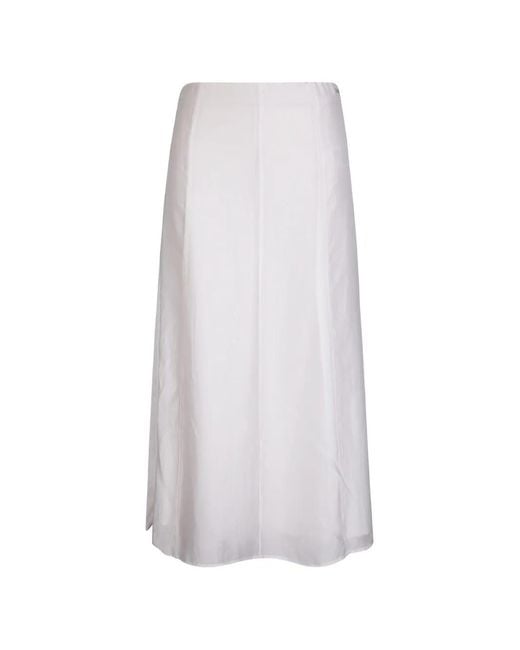 Gonna Lunga Con Inserti di Calvin Klein in White