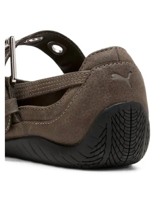 PUMA Brown Speedcat Ballet Buckle-Strap Sneakers