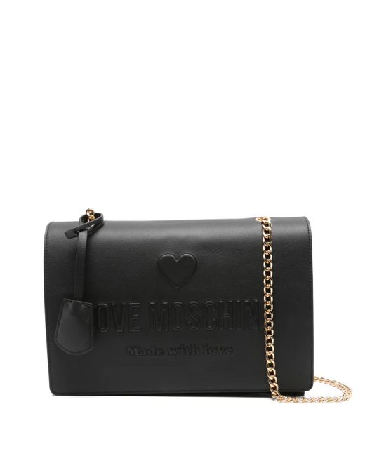 Love Moschino Black Logo-Embossed Shoulder Bag