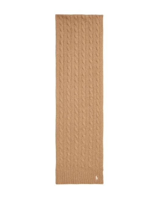 Wl Cshmr Oblong Scarf di Polo Ralph Lauren in Natural