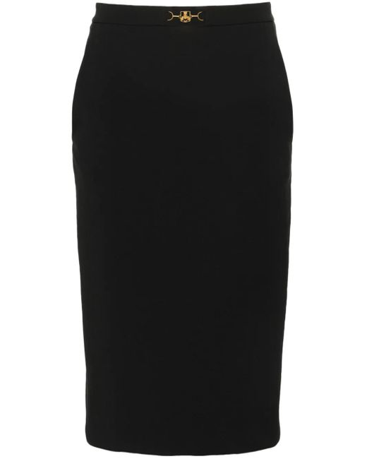 Elisabetta Franchi Mini-Kokerrok Met Logoplakkaat in het Black
