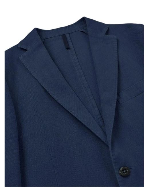 Slowear Blue Incotex Notched-Lapels Blazer for men