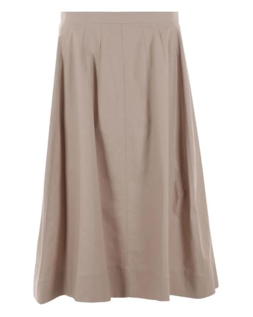 Chloé Brown A-Line Midi Skirt