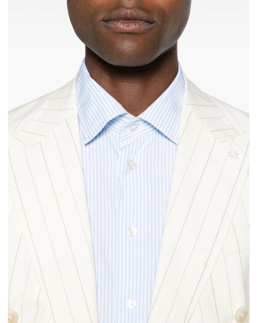 Etro White Striped Cotton Shirt for men