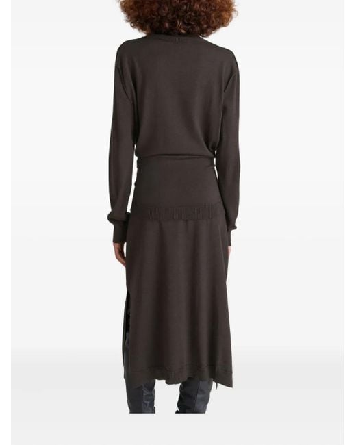 Lemaire Black Trompe Loeil Dress Dark Cacao