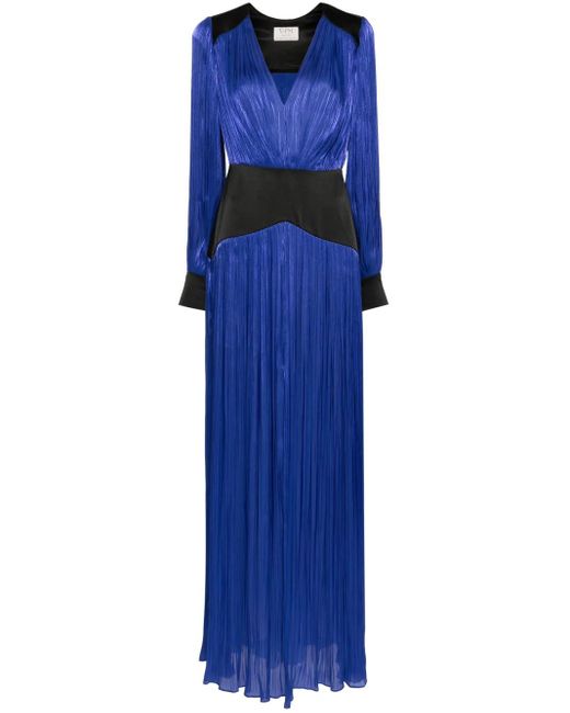 V:PM ATELIER Blue Delilah Plissé Gown