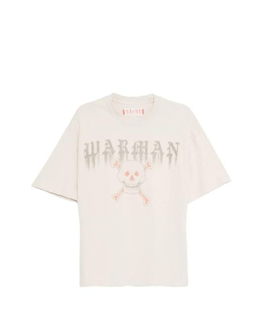 WARMAN White Skull-Print T-Shirt for men