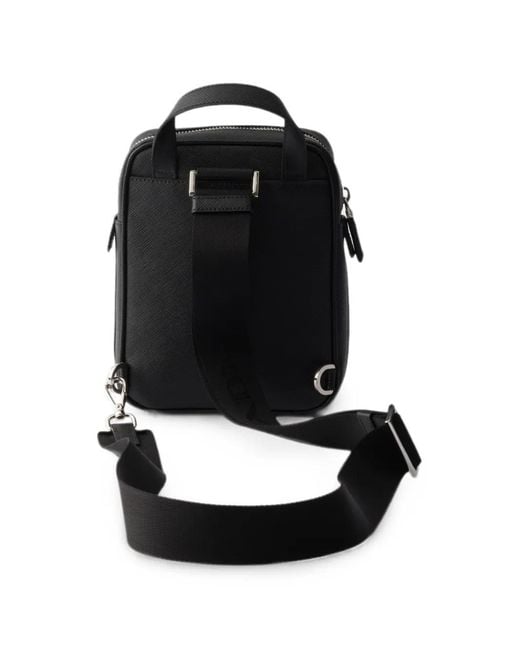 Prada Black Saffiano Leather Mini One-Shoulder Backpack for men