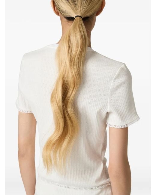 Miu Miu White Cotton T-Shirt