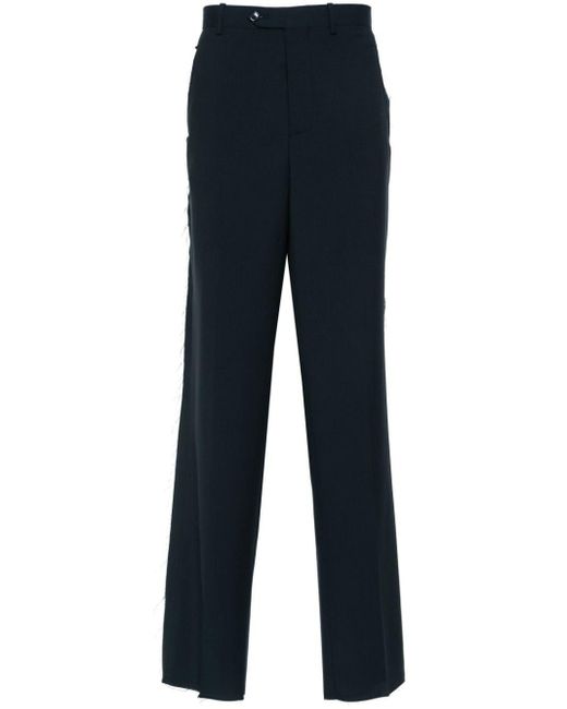 Paura Blue Troy Wool Tailored Trousers for men