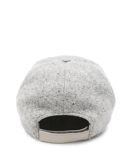 Eleventy White Bouclé-Texture Baseball Cap for men