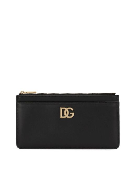 Portafoglio con placca logo di Dolce & Gabbana in Black