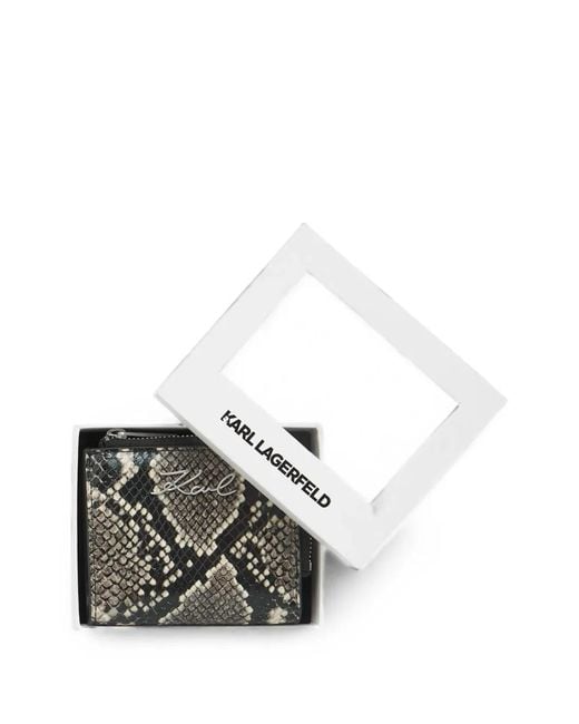 Karl Lagerfeld Black Small K/Signature Leather Bi-Fold Wallet