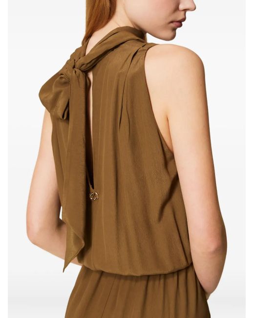 Twinset Brown Sleeveless Midi Dress