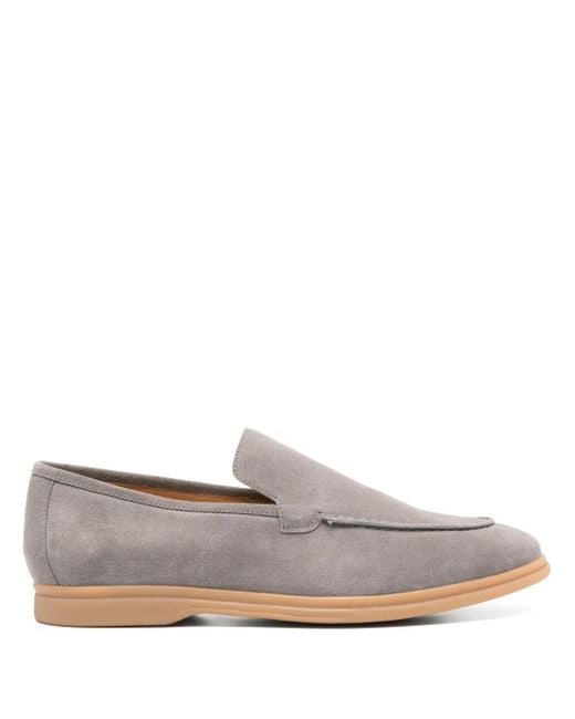Eleventy Gray Suede Loafers for men