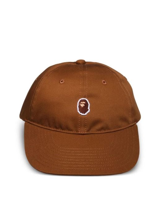 A Bathing Ape Brown Logo-Embroidered Baseball Cap for men