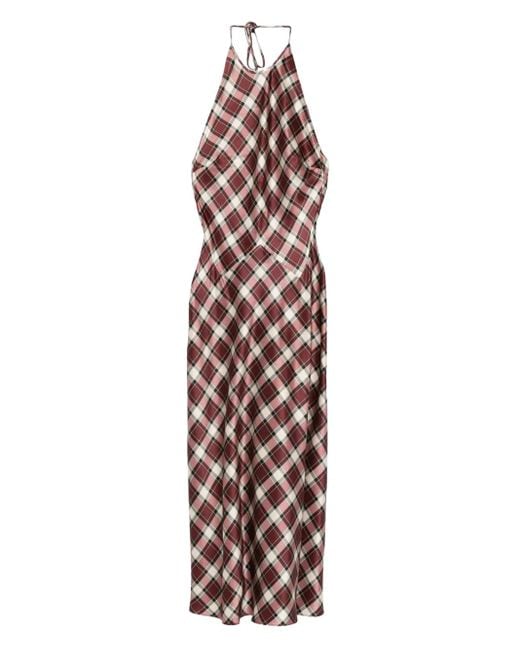 Doen Maxime Checked Maxi Dress in Purple | Lyst