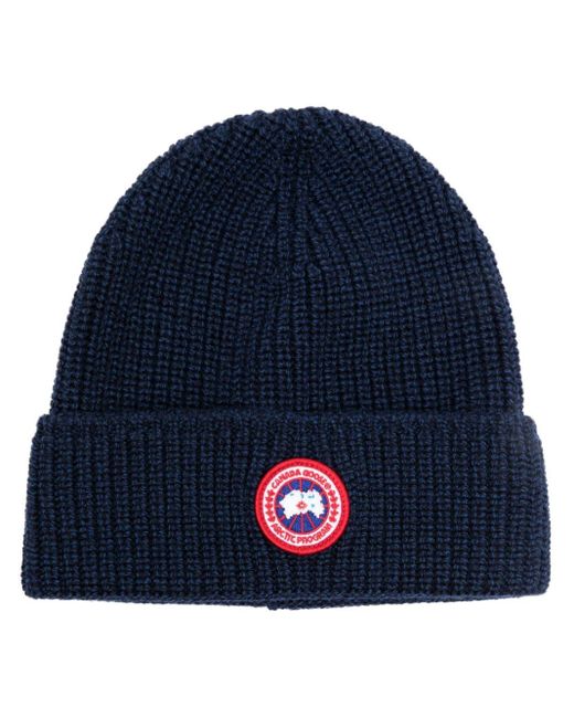 Canada Goose Blue Artic Disc Ribbed Beanie