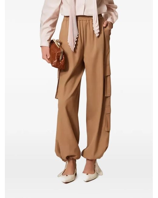 Twinset Natural Lyocell And Cotton Joggers