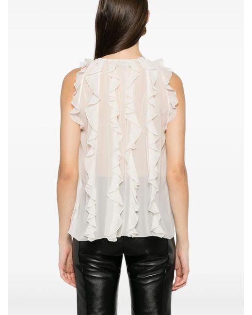 Blumarine ラッフル タンクトップ White