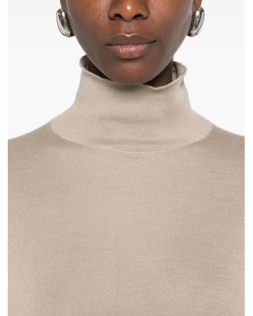 The Row Natural Orly High-Neck Sweater
