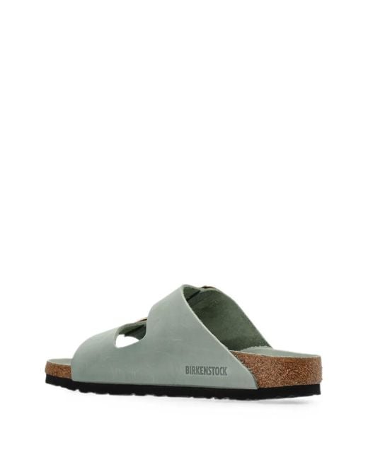Birkenstock Green Arizona Big Buckle Slides
