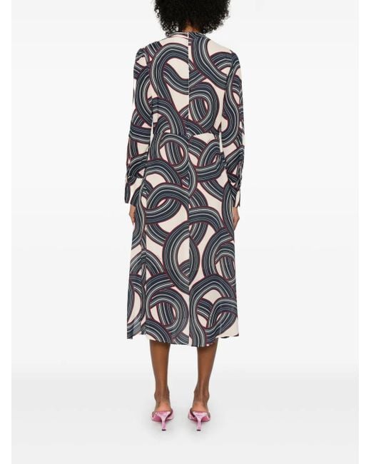 LaDoubleJ Midi-Jurk Met Geometrische Print in het Blue