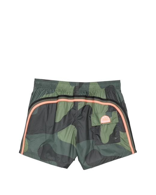 Sundek Green Short De Bain À Motif Camouflage for men