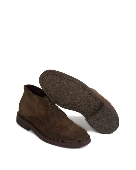 Henderson Brown Lace-Up Suede Boots for men