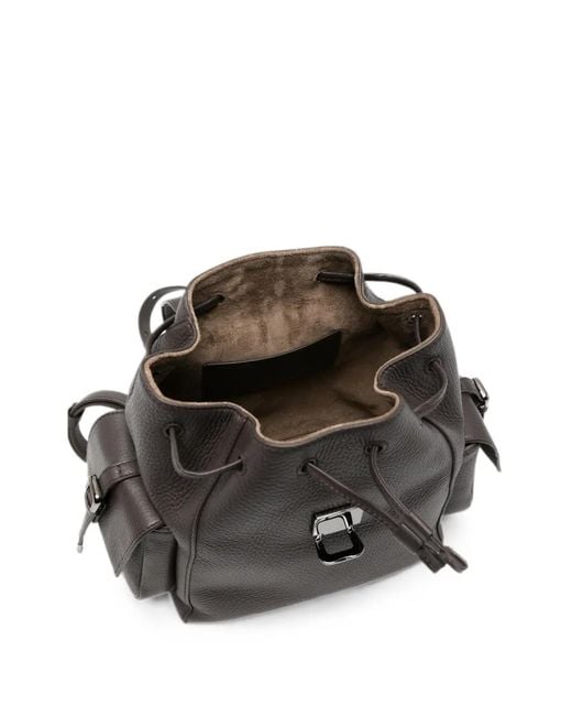 Brunello Cucinelli Black Sartorial Grainy Leather Backpack