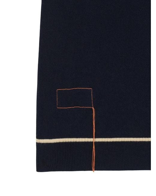 Fortela Blue Herrison Contrast-Collar Cotton Polo Shirt for men