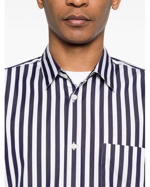 Comme des Garçons Blue Striped Pocket Shirt