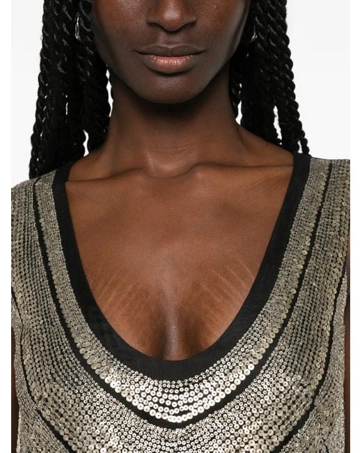 Alberta Ferretti Black Sequin-Embellished Mini Dress