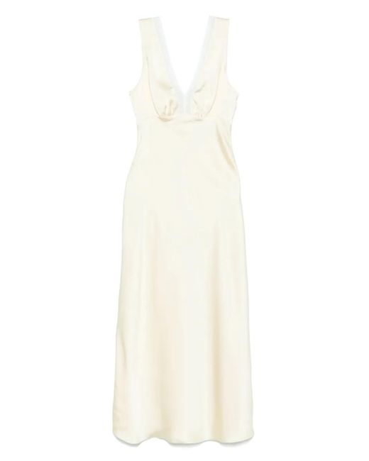 Sandro White Satin Midi Dress