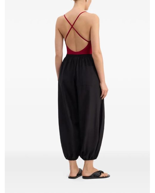 Loulou de Saison Black Elastic-Waist Trousers
