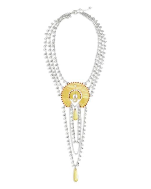 Tory Burch White Layered Necklace